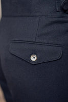 Laden Sie das Bild in den Galerie-Viewer, Schwarze Hoch Taillierte Herrenhosen mit geradem Bund