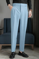 Laden Sie das Bild in den Galerie-Viewer, Dunkelblaue Herrenanzughose mit geradem Beine