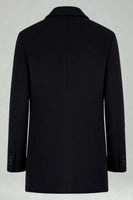 Laden Sie das Bild in den Galerie-Viewer, Schwarzer Einreihiger Revers Wintermantel für Herren