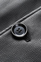 Laden Sie das Bild in den Galerie-Viewer, Schwarzer Einreihiger Herren Trenchcoat aus Reversledern