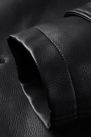 Laden Sie das Bild in den Galerie-Viewer, Schwarzer Einreihiger Herren Trenchcoat aus Reversledern