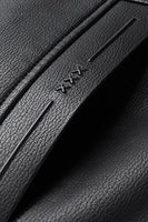 Laden Sie das Bild in den Galerie-Viewer, Schwarzer Einreihiger Herren Trenchcoat aus Reversledern