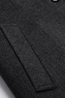 Laden Sie das Bild in den Galerie-Viewer, Dunkelgrauer Einreihiger Langer Herrenmantel mit einreihendem Revers