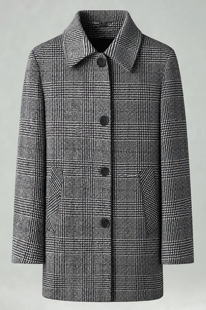 Laden Sie das Bild in den Galerie-Viewer, Dunkelgrauer Einreihiger Langer Herrenmantel mit einreihendem Revers