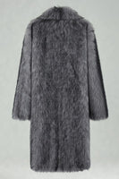 Laden Sie das Bild in den Galerie-Viewer, Weißer Schal Revers Kunstpelz Langmantel für Männer