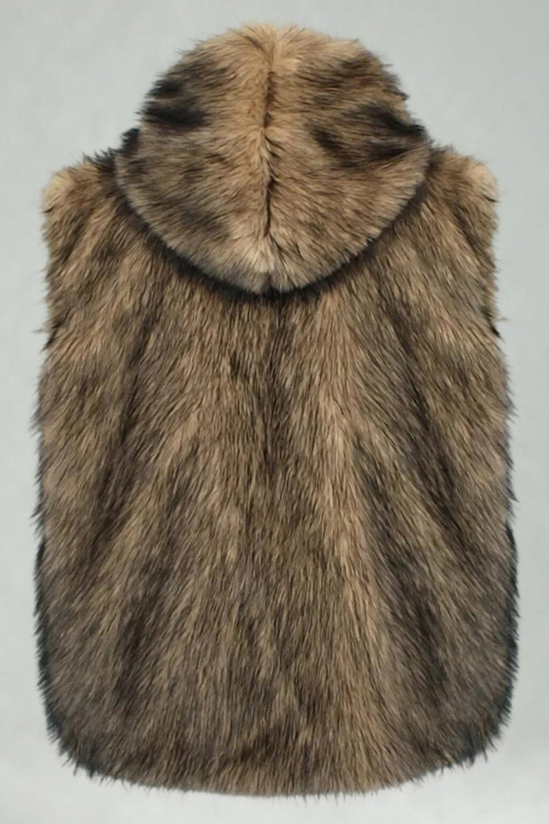 Laden Sie das Bild in den Galerie-Viewer, Kapuzenweste aus Kamelpelz für Männer