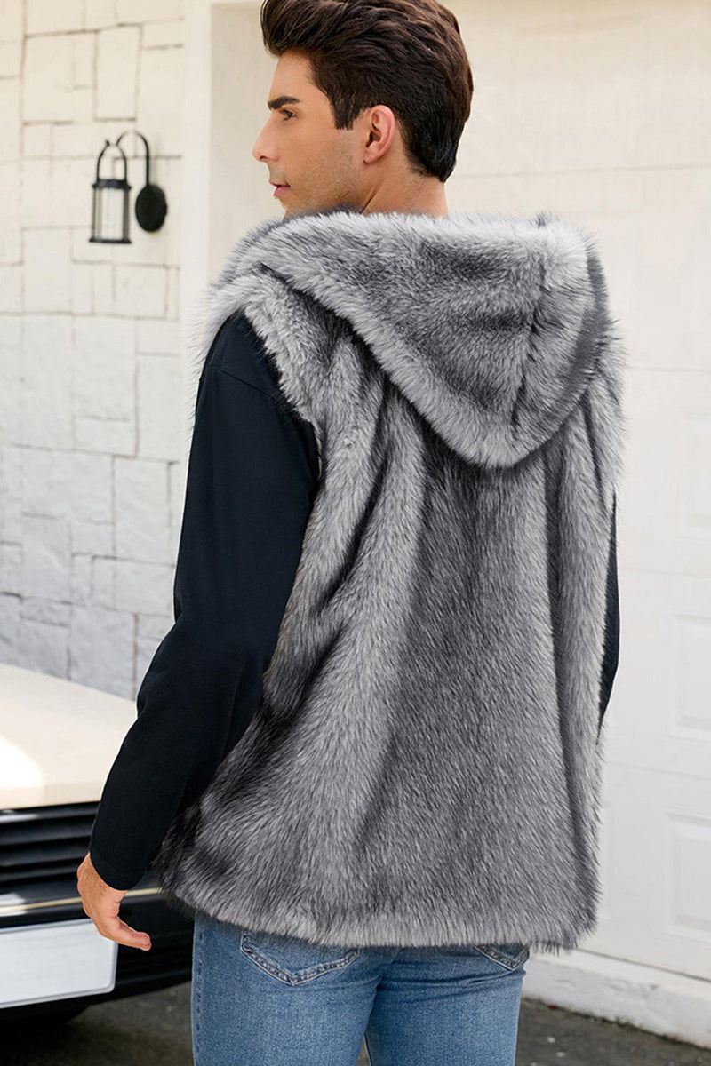 Laden Sie das Bild in den Galerie-Viewer, Kapuzenweste aus Kamelpelz für Männer