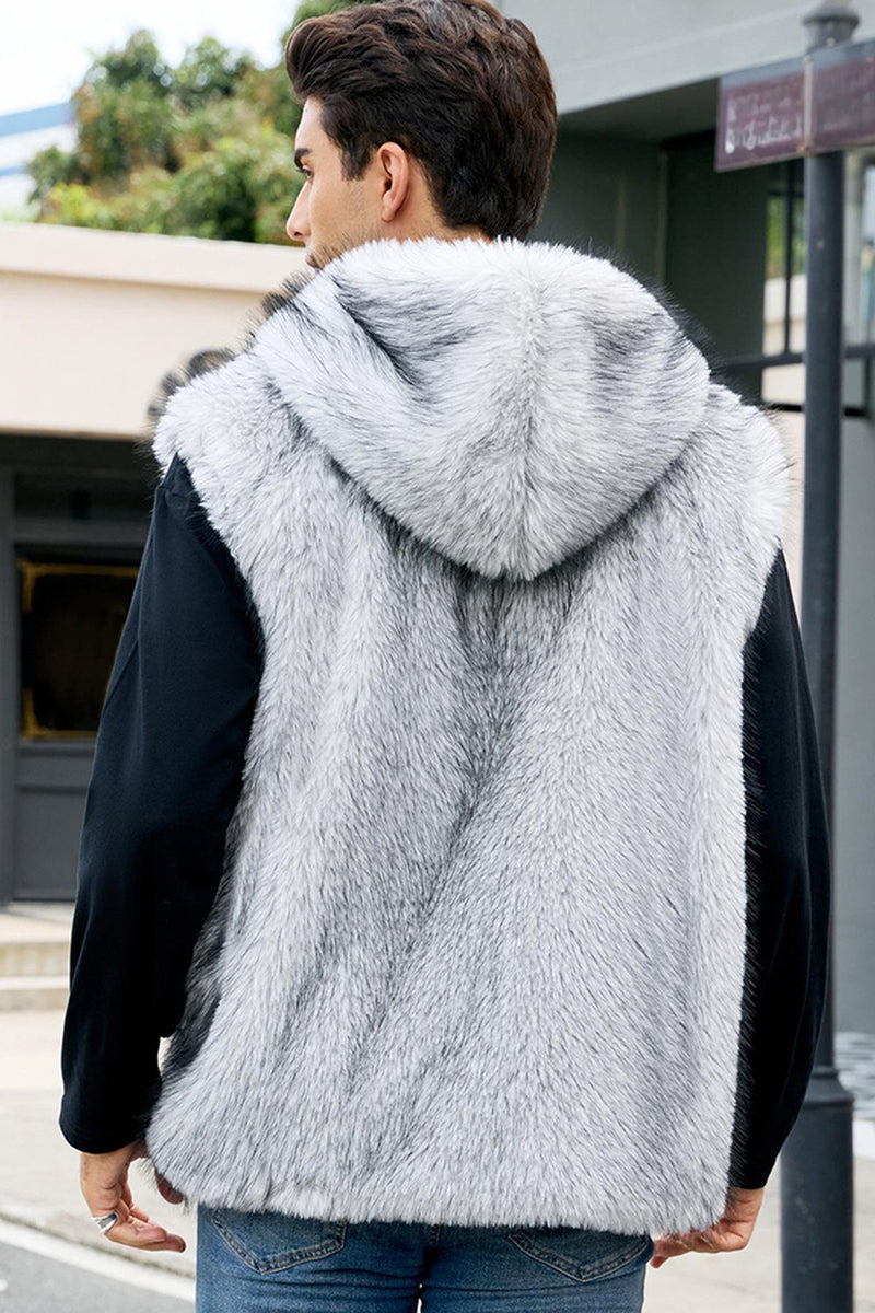 Laden Sie das Bild in den Galerie-Viewer, Kapuzenweste aus Kamelpelz für Männer