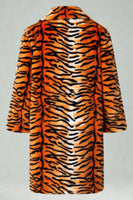 Laden Sie das Bild in den Galerie-Viewer, Herren Gelber Offener Schalkragen mit Langem Kunstpelzmantel