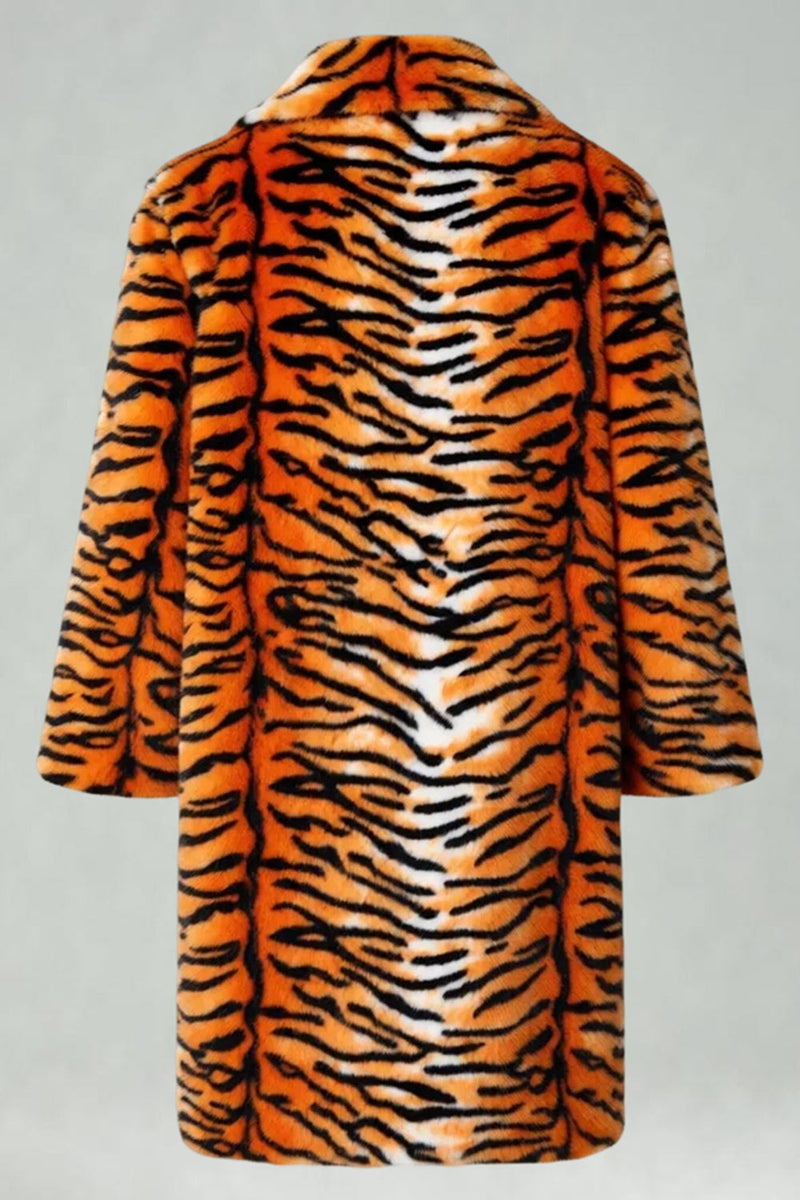 Laden Sie das Bild in den Galerie-Viewer, Herren Gelber Offener Schalkragen mit Langem Kunstpelzmantel