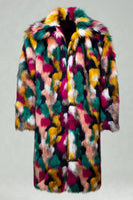 Laden Sie das Bild in den Galerie-Viewer, Dicker Kunstpelz Schalkragen Bunter Wintermantel für Männer