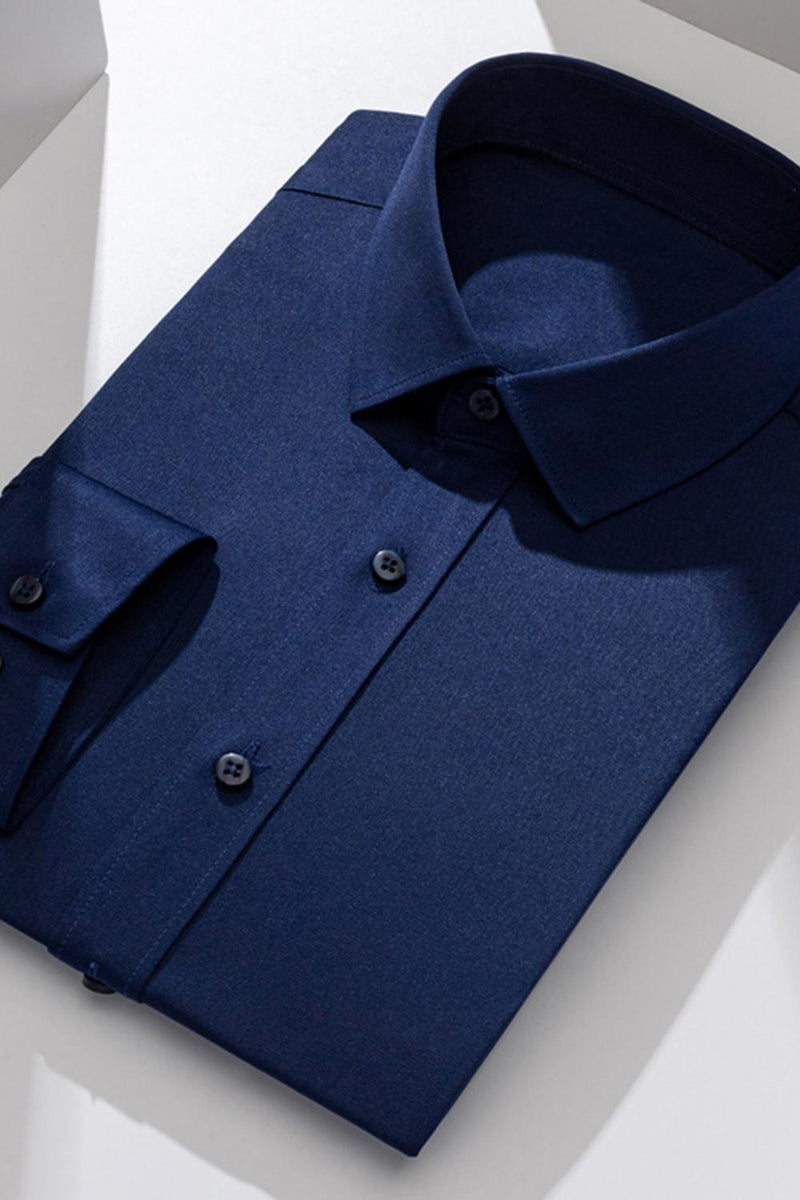 Laden Sie das Bild in den Galerie-Viewer, Weißes Klassisches Slim Fit Herrenhemd mit festem Spitzkragen