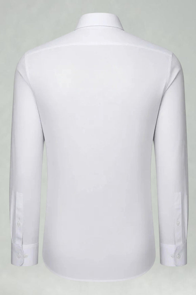 Laden Sie das Bild in den Galerie-Viewer, Weißes Klassisches Slim Fit Herrenhemd mit festem Spitzkragen