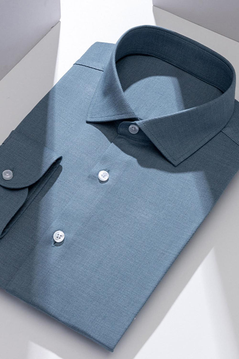 Laden Sie das Bild in den Galerie-Viewer, Weißes Einfarbiges Schmales Outfit mit langen Ärmeln Herrenanzüge Hemd