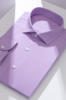 Laden Sie das Bild in den Galerie-Viewer, Herrenhemd Himmelblau Einfarbig Langärmel Anzug Hemd