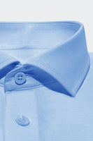 Laden Sie das Bild in den Galerie-Viewer, Herrenhemd Himmelblau Einfarbig Langärmel Anzug Hemd