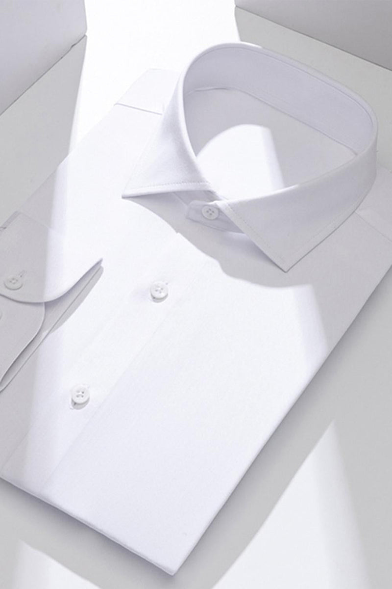 Laden Sie das Bild in den Galerie-Viewer, Herrenhemd Himmelblau Einfarbig Langärmel Anzug Hemd