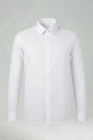 Laden Sie das Bild in den Galerie-Viewer, Weißes Einfarbiges Klassisches Herren Hemd mit langen Ärmeln