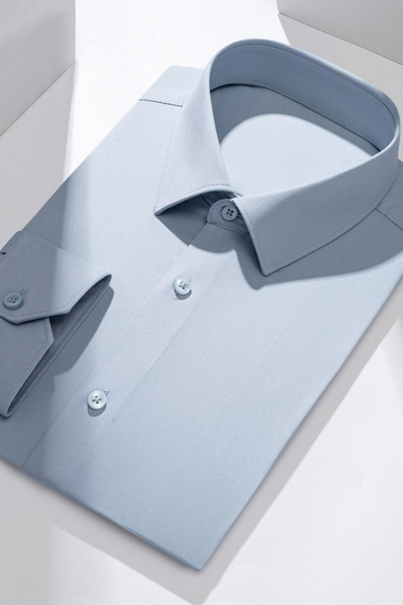 Laden Sie das Bild in den Galerie-Viewer, Weißes Einfarbiges Klassisches Herren Hemd mit langen Ärmeln