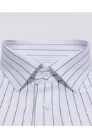 Laden Sie das Bild in den Galerie-Viewer, Weiß Streifen Slim Fit Langarm Shirt Herrenanzüge