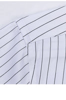 Laden Sie das Bild in den Galerie-Viewer, Weiß Streifen Slim Fit Langarm Shirt Herrenanzüge