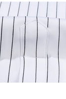 Laden Sie das Bild in den Galerie-Viewer, Weiß Streifen Slim Fit Langarm Shirt Herrenanzüge