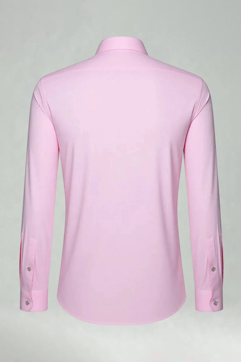 Laden Sie das Bild in den Galerie-Viewer, Blush Einfarbiges Slim Fit Langarm shirt Klassisches Herrenanzug Hemd