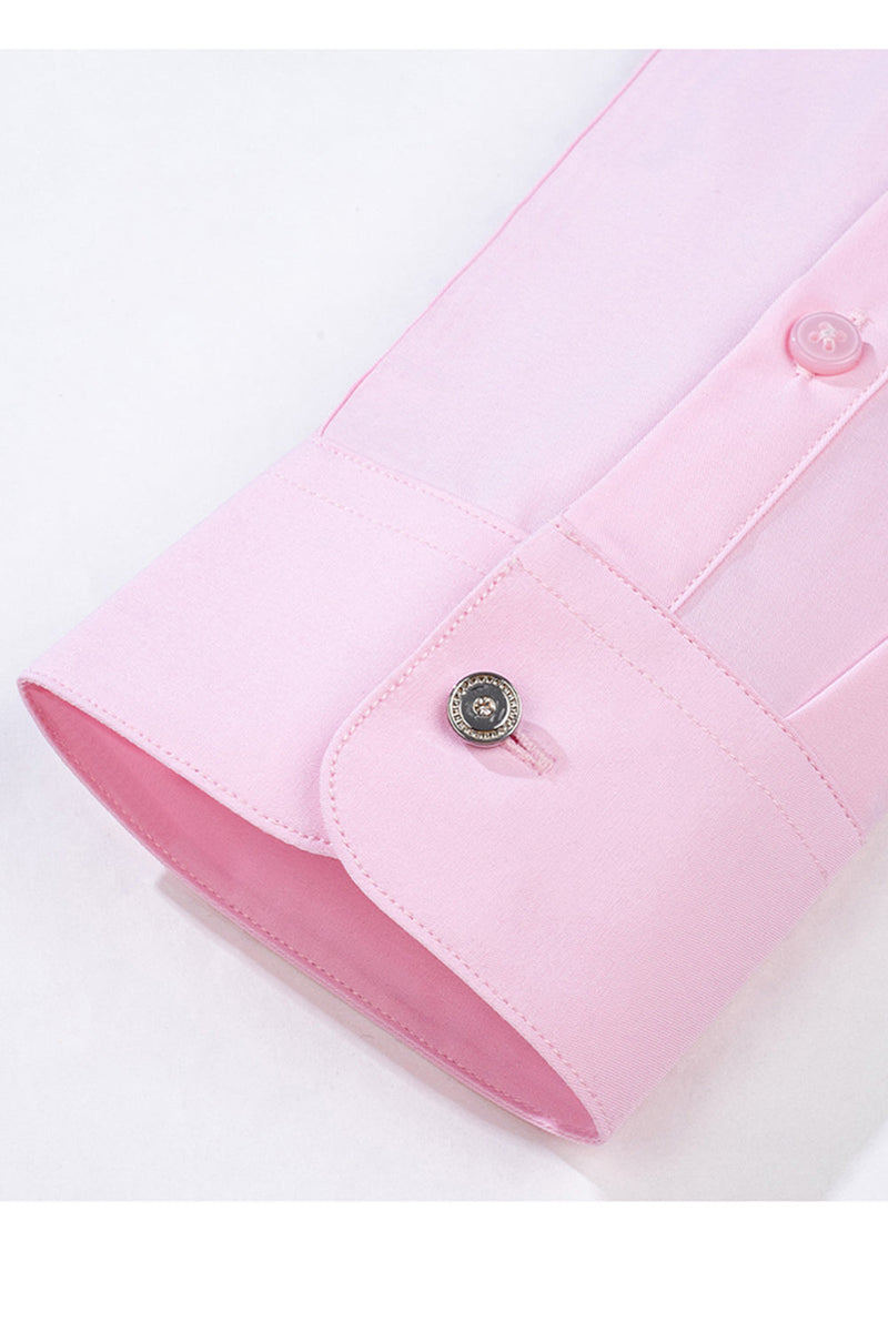 Laden Sie das Bild in den Galerie-Viewer, Blush Einfarbiges Slim Fit Langarm shirt Klassisches Herrenanzug Hemd