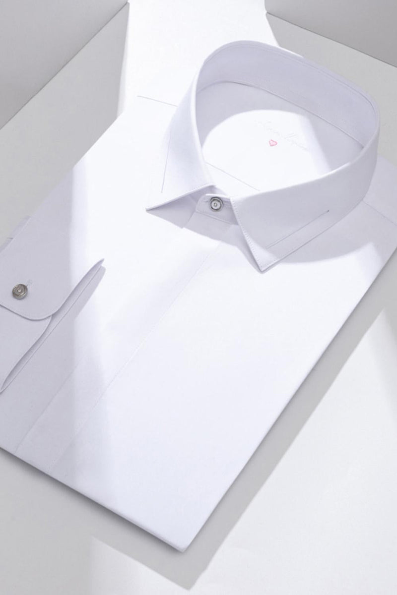 Laden Sie das Bild in den Galerie-Viewer, Blush Einfarbiges Slim Fit Langarm shirt Klassisches Herrenanzug Hemd