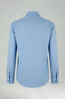 Laden Sie das Bild in den Galerie-Viewer, Herren mit blaugrauem Spitzem Kragen und Langärmligem Anzug Hemd