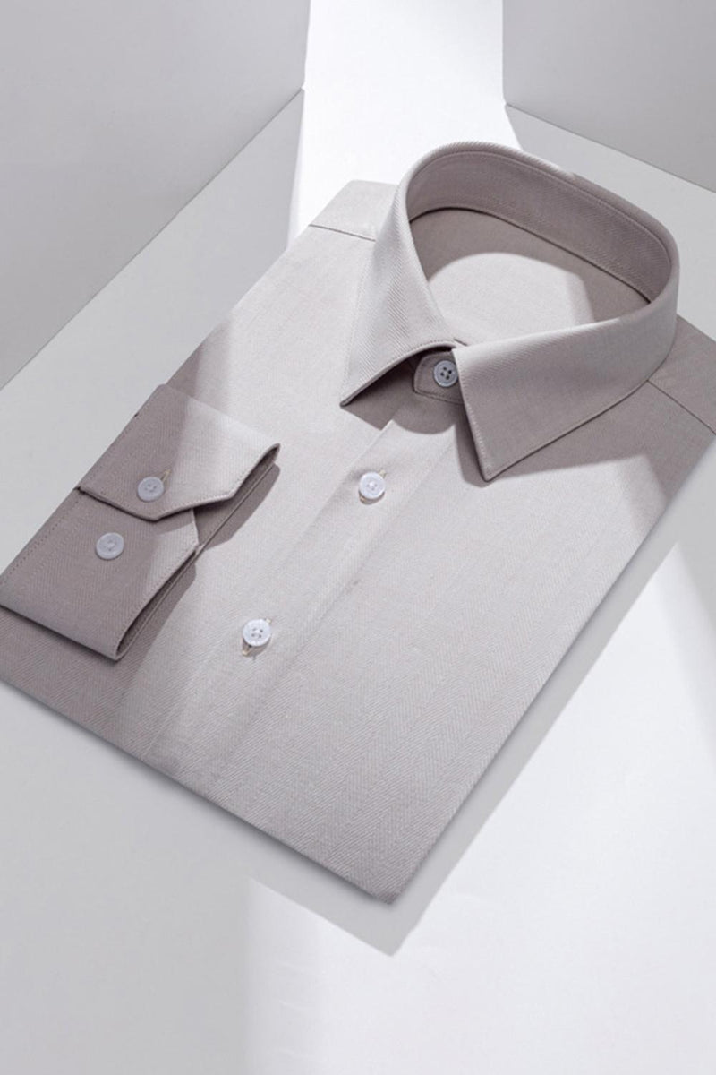 Laden Sie das Bild in den Galerie-Viewer, Herren mit blaugrauem Spitzem Kragen und Langärmligem Anzug Hemd