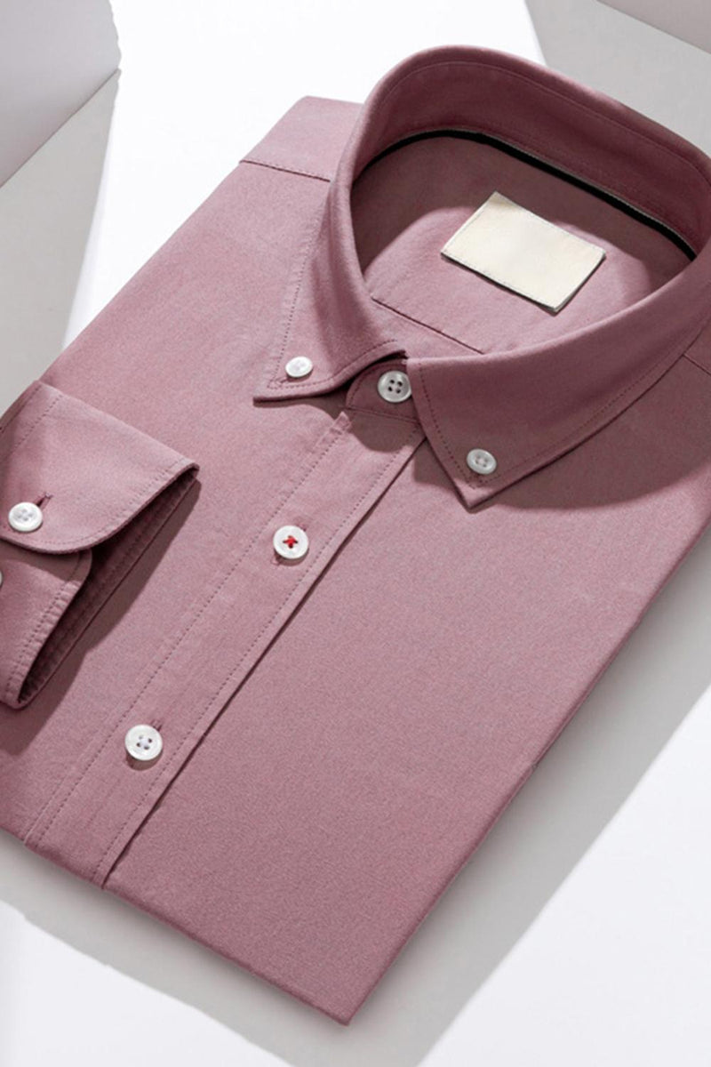 Laden Sie das Bild in den Galerie-Viewer, Blaugrau Slim Fit Langärmeliger Einfarbter Herrenanzug Hemd