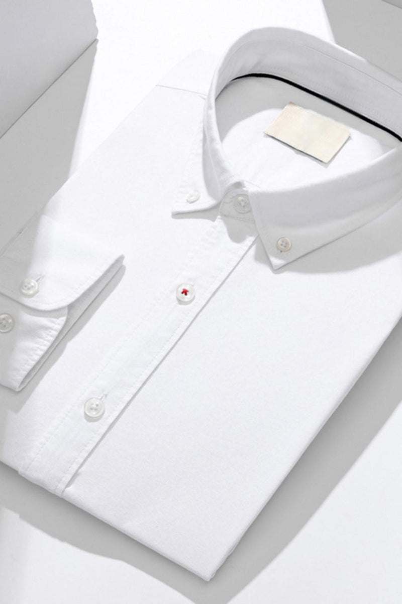 Laden Sie das Bild in den Galerie-Viewer, Blaugrau Slim Fit Langärmeliger Einfarbter Herrenanzug Hemd