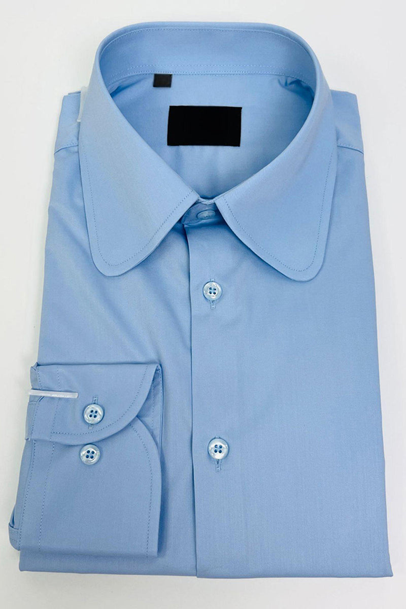 Laden Sie das Bild in den Galerie-Viewer, Weißes Einfarbiges Langärmliges Slim Fit Herrenhemd