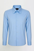 Laden Sie das Bild in den Galerie-Viewer, Weißes Einfarbiges Langärmliges Slim Fit Herrenhemd