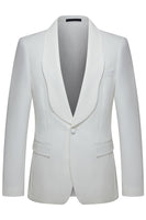 Laden Sie das Bild in den Galerie-Viewer, 2-teilige Weiße Shawl Revers Herren Hochzeitsanzüge
