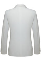 Laden Sie das Bild in den Galerie-Viewer, 2-teilige Weiße Shawl Revers Herren Hochzeitsanzüge