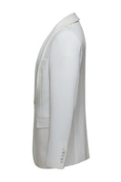 Laden Sie das Bild in den Galerie-Viewer, 2-teilige Weiße Shawl Revers Herren Hochzeitsanzüge