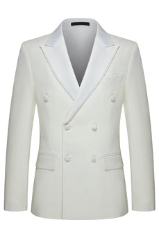 Weiße Zweiteilige Doppelreihige Herrenanzüge mit Revers