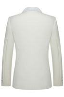 Laden Sie das Bild in den Galerie-Viewer, Weiße Zweiteilige Doppelreihige Herrenanzüge mit Revers