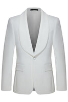 Laden Sie das Bild in den Galerie-Viewer, Schal Revers 3-teilige Weiße Herren Hochzeitsanzüge mit einem Knopf