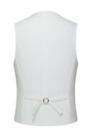 Laden Sie das Bild in den Galerie-Viewer, Schal Revers 3-teilige Weiße Herren Hochzeitsanzüge mit einem Knopf