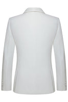 Laden Sie das Bild in den Galerie-Viewer, Slim Fit weiße Schal Revers 3-teilige Herren Hochzeitsanzüge