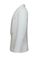 Laden Sie das Bild in den Galerie-Viewer, Slim Fit weiße Schal Revers 3-teilige Herren Hochzeitsanzüge