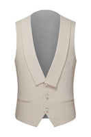 Laden Sie das Bild in den Galerie-Viewer, Slim Fit weiße Schal Revers 3-teilige Herren Hochzeitsanzüge