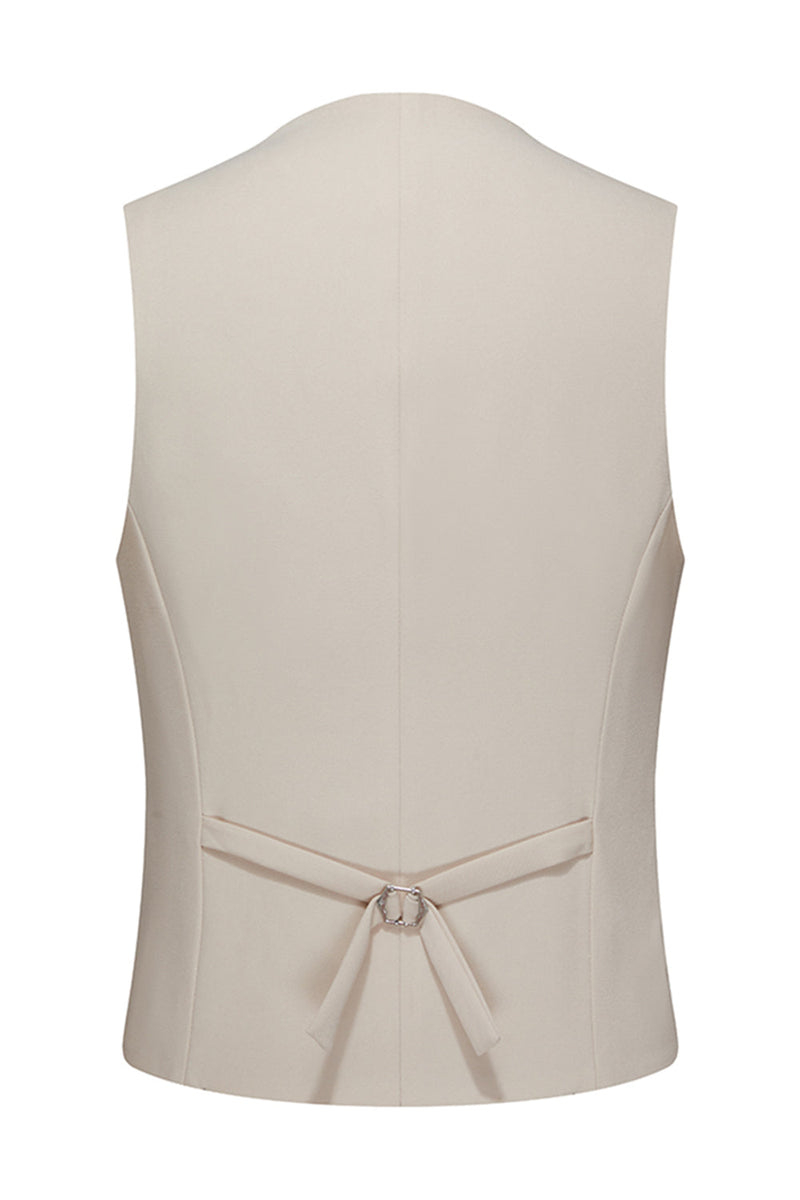 Laden Sie das Bild in den Galerie-Viewer, Slim Fit weiße Schal Revers 3-teilige Herren Hochzeitsanzüge