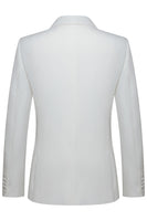 Laden Sie das Bild in den Galerie-Viewer, Peak Revers 3-teilige Weiße Herren Hochzeitsanzüge mit einem Knopf