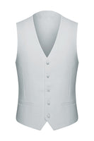 Laden Sie das Bild in den Galerie-Viewer, Peak Revers 3-teilige Weiße Herren Hochzeitsanzüge mit einem Knopf