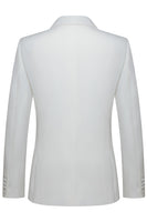 Laden Sie das Bild in den Galerie-Viewer, Weiße Zweiteilige Herrenschal Revers Doppelreihige Hochzeitsanzüge