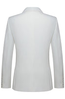 Laden Sie das Bild in den Galerie-Viewer, Zweiteilige Weiße Einreihige Herren Hochzeitsanzüge mit gekartetem Revers